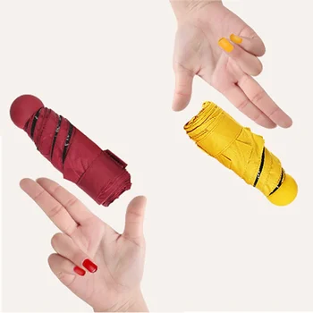 

Pockets Umbrella Rain Woman Compact Anti-UV Umbrella Windproof Folding Umbrellas With Cute Capsule Case Automobile Interior