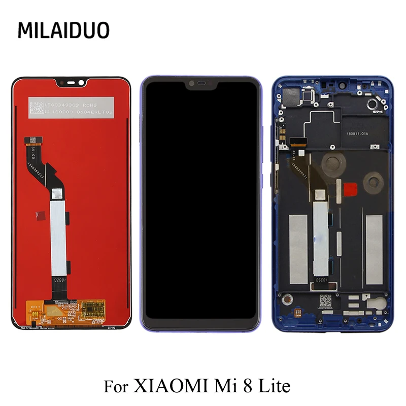 ЖК-дисплей для Xiaomi Mi 8 Lite сенсорный дигитайзер сменный Youth Touch черный без/с рамкой |