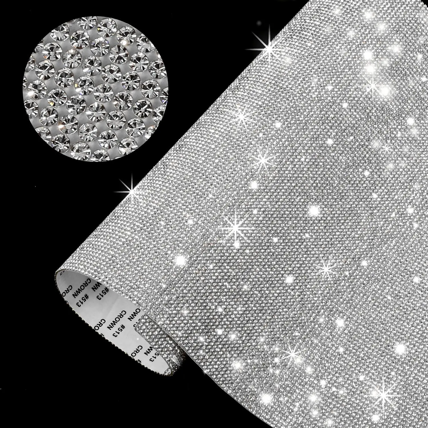 

New Self-Adhesive Rhinestone Sticker Sheet Glitter Trim Applique Crystal DIY Home Decor Bling Paster Gifts Auto Decor 12*20cm