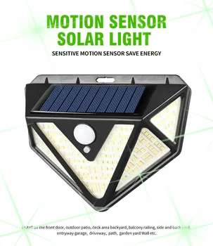 

66 LED 270° Wide Angle Solar Motion Sensor Light 1 IP65 Waterproof 3 Modes Wireless Solar Powered Wall Light Solar Garden Lamps