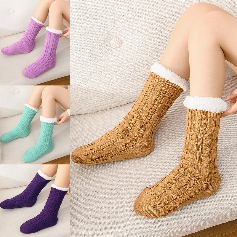 1 пара, женские и мужские домашние носки-тапочки, теплые эластичные Мягкие плотные зимние домашние носки EIG88