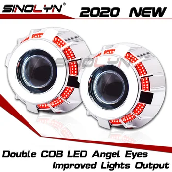 

Sinolyn Angel Eyes Projector Retrofit H4 H7 Bixenon Headlight Lenses 2.5 Dual Halo Automobiles Kit Car Lights Accessories Tuning