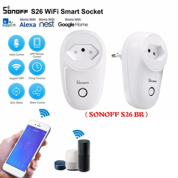 

S26 Sonoff WiFi Smart Socket Remote Control Wireless Home Timer Power Socket Support Voice Control,IT Plug