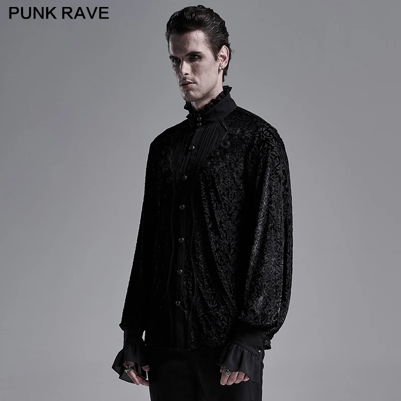 Punk Rave Men's Shirt Gothic gorgeous shirt Black Visual Kei Party clothing WY1280