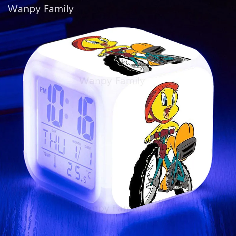 Милый Твити Будильник 7 цветов светодиодный светящийся цифровой будильник для детей фонарь-ночник электронные часы