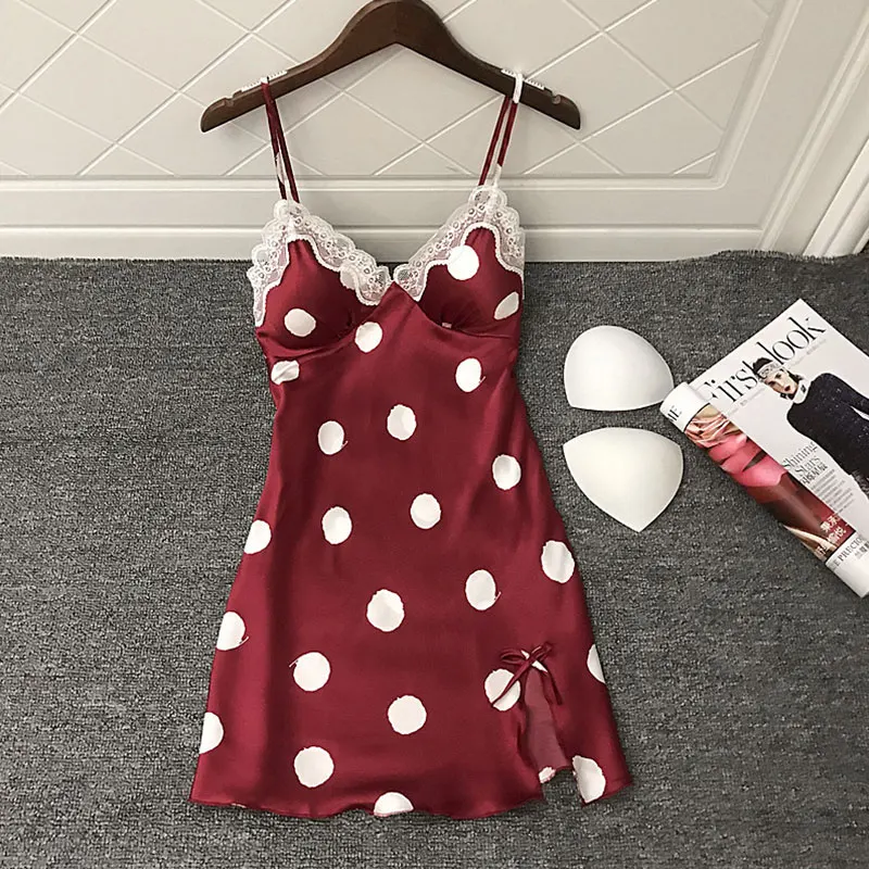 Nightgown 2021 Summer Night Dress Women Print Sleepshirts Nightie Nightdress Sleepwear Silk домашняя одежда женская