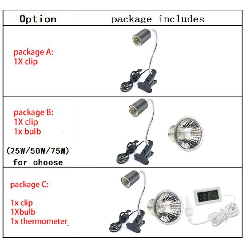 UVAUVB Reptile lamp bulb Set with Clip Turtle Bulb Lamp Holder kit Thermometer Hygrometer Tortoises Basking Heating Lamp Kit reptile heating lamp,reptile light bulb,reptile lamp bulb,heating lamp bulb