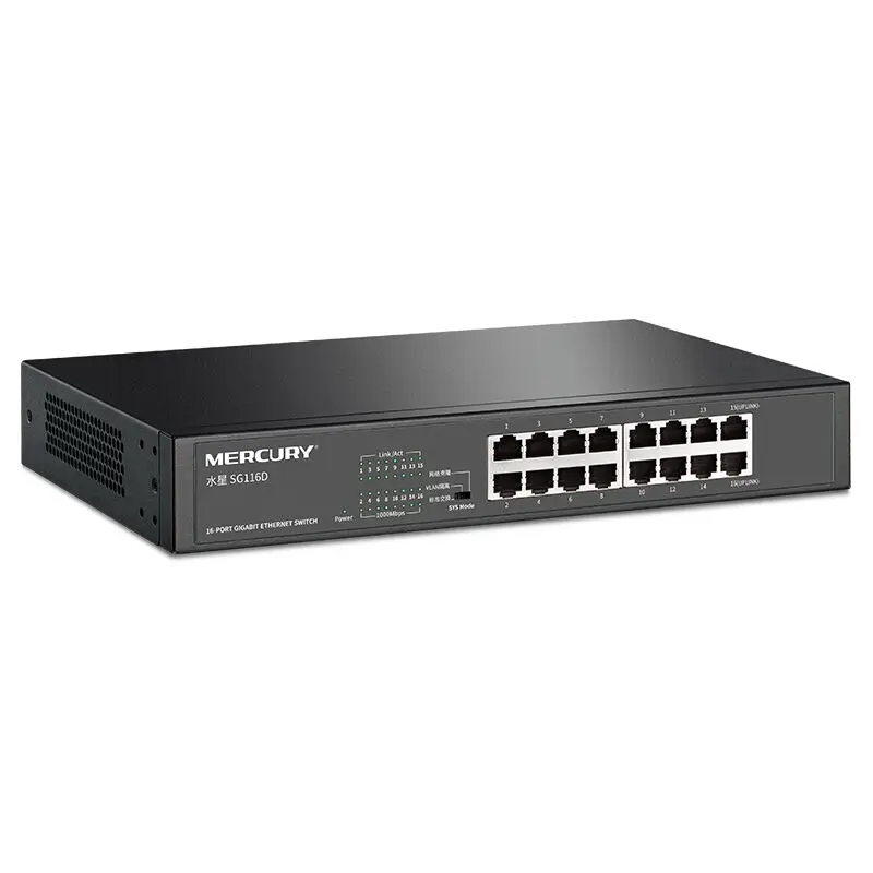 MERCURY SG116D 16 портов RJ45 гигабитный коммутатор 10/100/1000 Мбит/с сетевой Ethernet Настольный