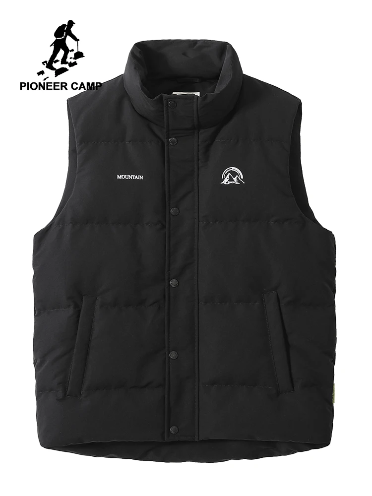 Пионерский лагерь, зимний мужской жилет на утином пуху, черный, хаки, белый, осенняя мужская теплая флисовая куртка AYR9421021
