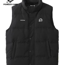 Пионерский лагерь, зимний мужской жилет на утином пуху, черный, хаки, белый, осенняя мужская теплая флисовая куртка AYR9421021