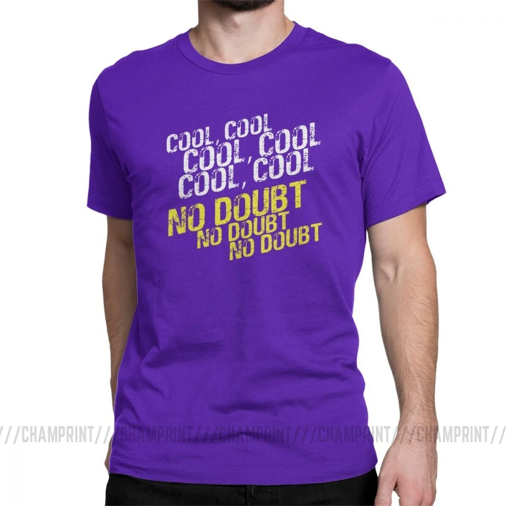 Крутая футболка без сомнения Мужская футболка Бруклин девять 99 Джейк Перальта Топы Винтажные Футболки с круглым вырезом хлопок топы с принтом Футболка размера плюс - Цвет: Фиолетовый