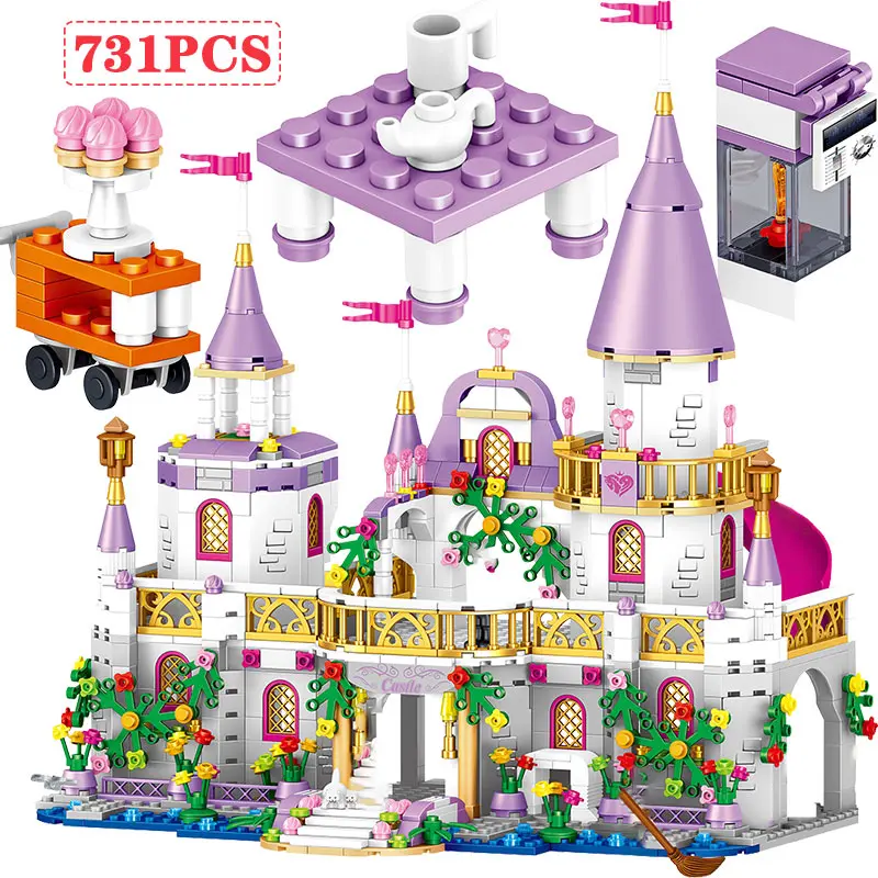 

Princess Castle Windsor's Castle Building Blocks Legoing Girls Friend Figures 731PCS Bricks DIY Educational Toys For Girls