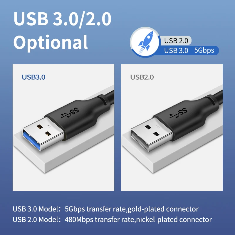 CABLETIME USB to USB A Male Cable 5Gbps USB A Male USB 3.0 Extender for Radiator HardDisk USB 3.0Cable C266