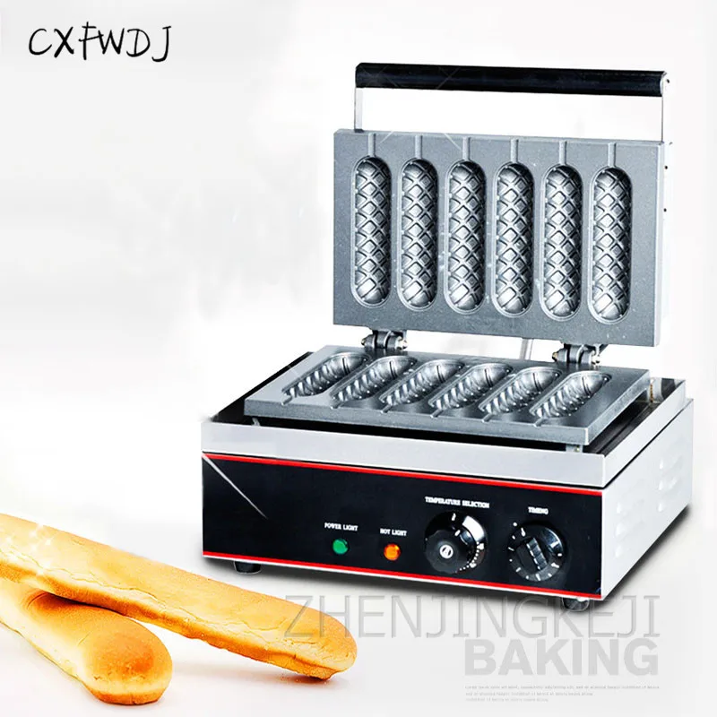 BS-58A Six-grid Crispy French Hot Dog Bar Oven Taiwan Muffin Hot Dog Holding Snack 1500W Electric Stove