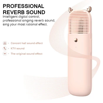 

Cute Microphone Pink White Original Microphone Six Voice Changing Modes Especially For Android For IPhone Wide Use Voice Changer