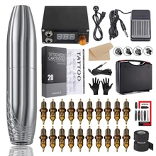 Professional Tattoo Kits Rotary Tattoo Pen Machine Guns Permanent Makeup Machine Color Inks Power Supply Cartridge Needles