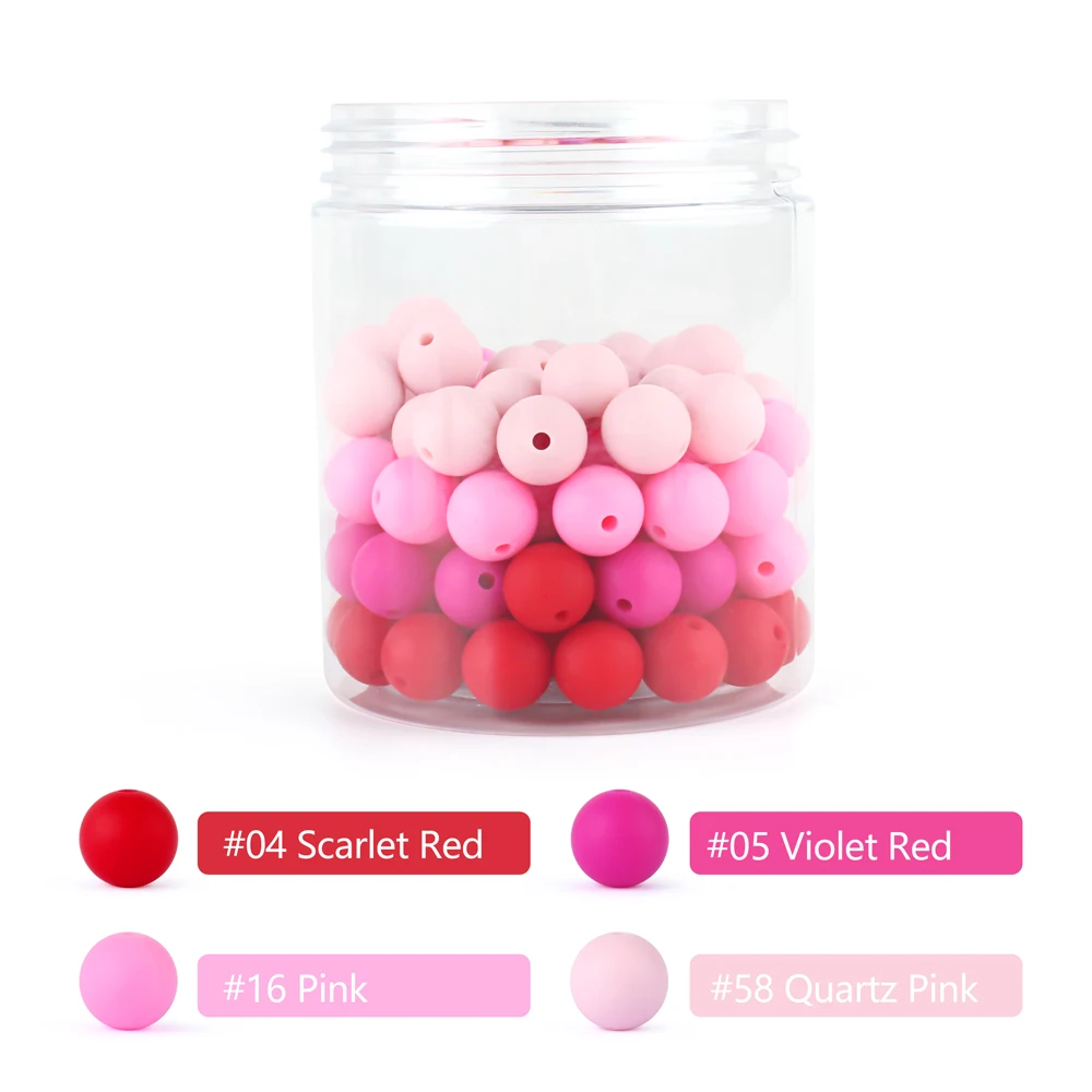Silicone Teething Beads 20Pcs 12MM Round BPA Free Baby Teether DIY Pacifier Clip Chain Jewelry