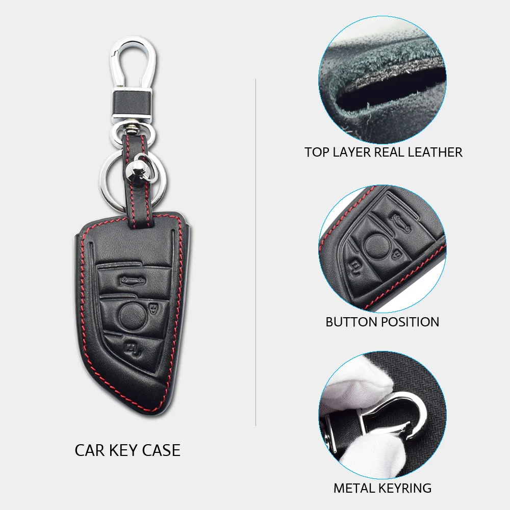 Кожаный чехол для автомобильного ключа BMW X1 X5 X6 F15 F16 F48 1 2 серии|key case for car|case bmw keycar key