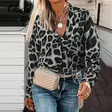 

Celmia Women Vintage Leopard Print Shirts 2021 Fashion Autumn Long Sleeve Blouses Buttons Tunic Tops Casual Loose Party Blusas