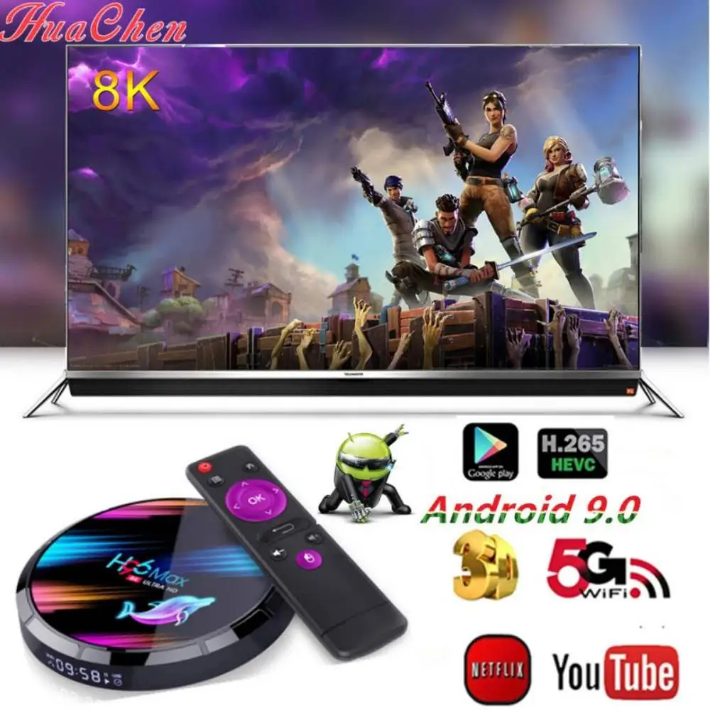 ТВ приставка H96 Max X3 S905X3 8K Amlogic 4 ГБ 64 32 con 2 4G y Wi Fi 1000 м lan Bluetooth Ota usb3.0 4k HD|ТВ-приставки и
