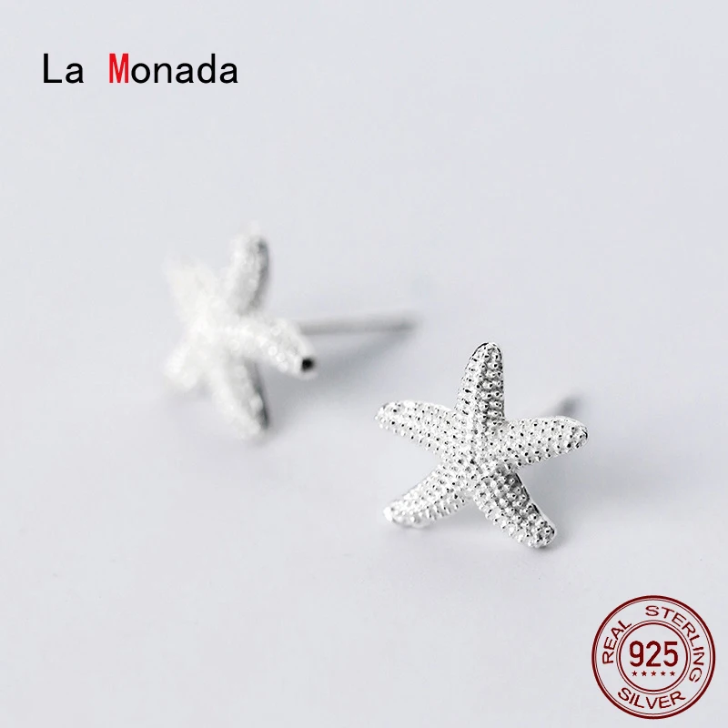 925 Sterling Silver Korean Starfish Earings Studs for Women