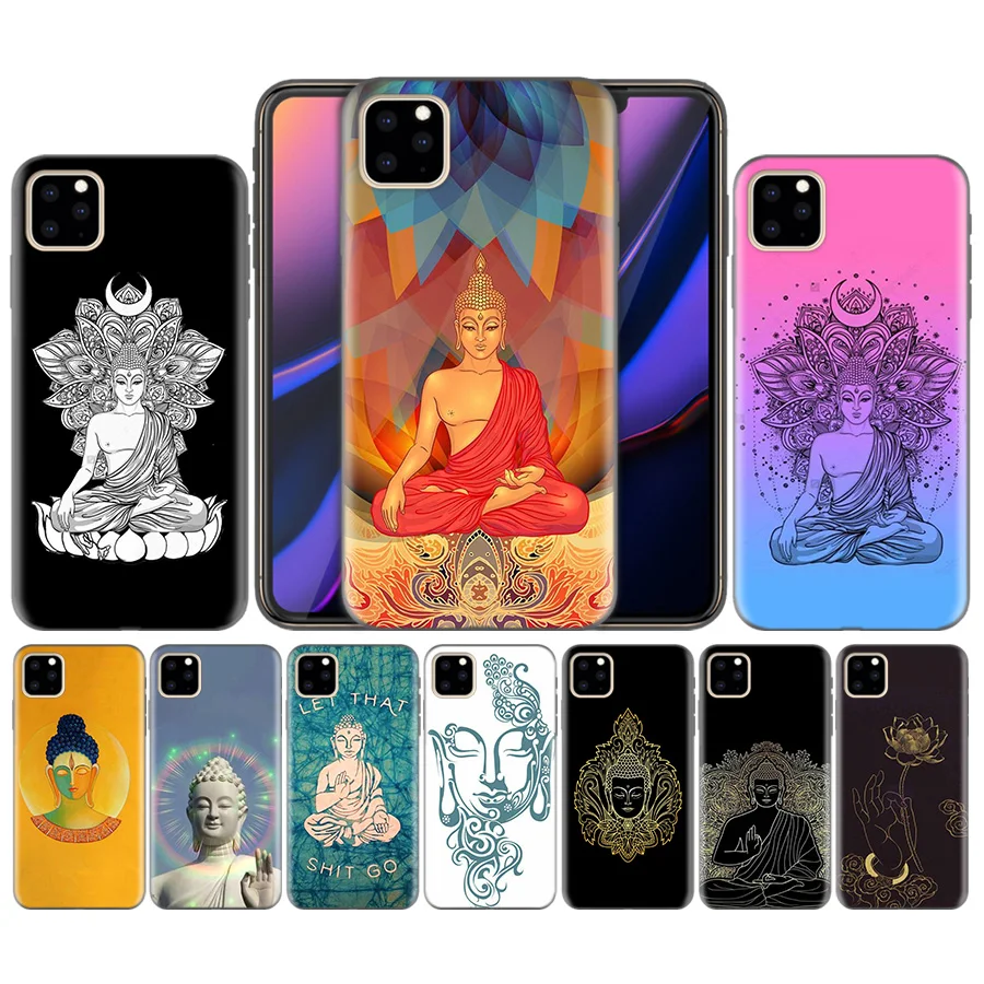 

Black TPU Silicone Case For iphone XR XS Max X 7 8 6 6S Plus 11 11Pro Max 5 5S 5C SE 7Plus 8Plus 6plus 6splus India Buddha Case