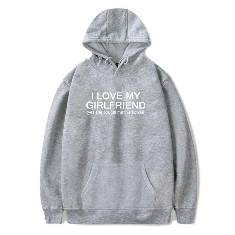 Свитшот мужской с надписью I Love My Girl худи принтом в стиле хип хоп Повседневная