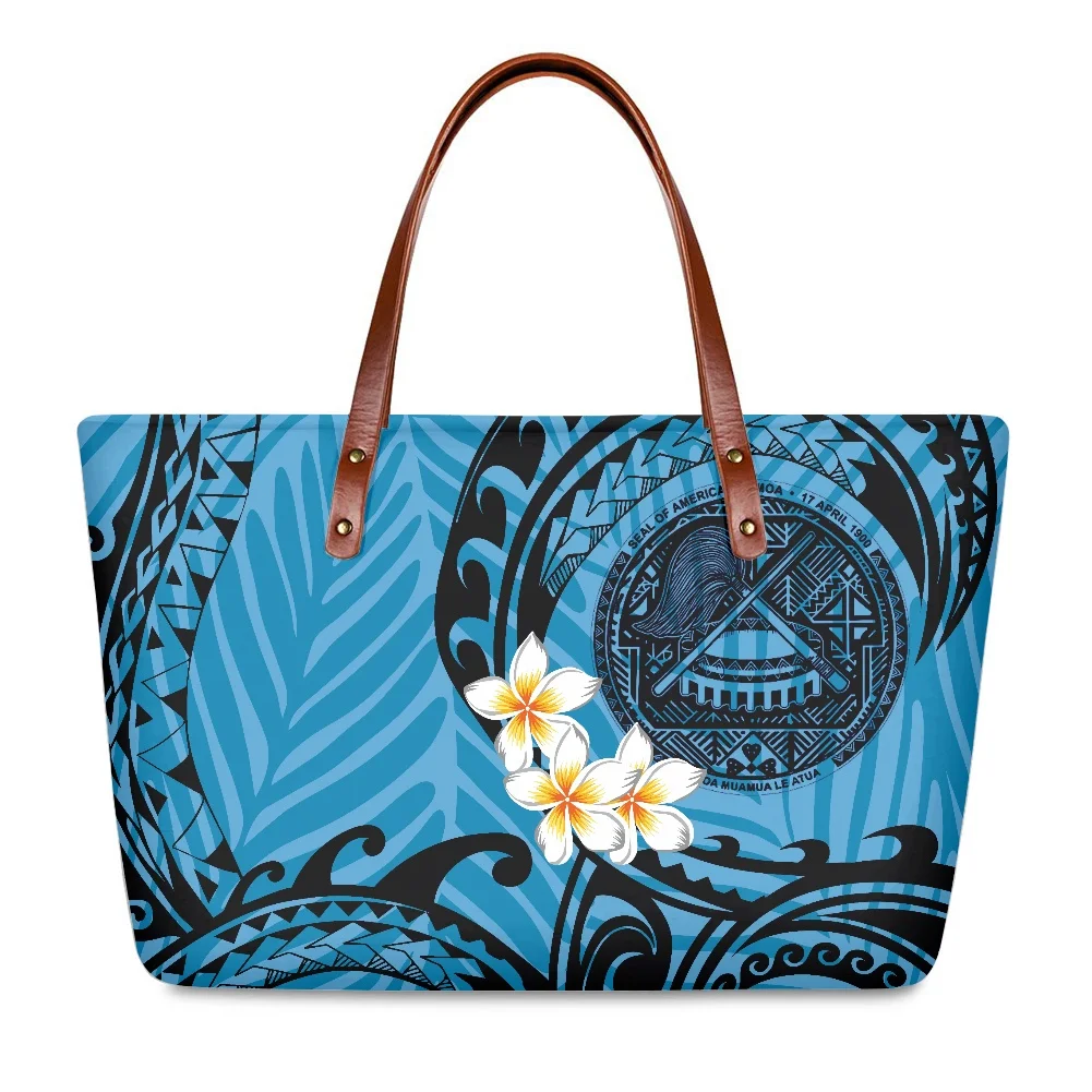

Cumagical Wholesale Drop Shipping Custom Hand Bag 2022 Polynesian Floral Design Bags Tote Casual Leisure Elegant Women Handbag