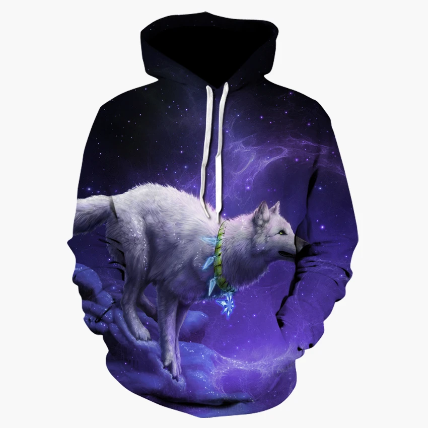 

20203d hoodie lighting fighting wolf 3d printing pullover men's 3D animal printing autumn and winter sweatshirt hoodie pullover