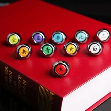 10 pçs japão akatsuki anime akatsuki itachi anel de dor akatsuki membro do anel de cosplay akatsuki chaveiro itachi zhu anel modelo presente