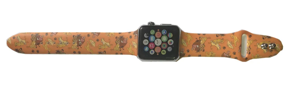 YUKIRIN Cartoon Stitch Lion King Little Mermaid Silicone Sport Band For Apple Watch Series 5 4 3 2 1 Wrist Strap Case for iWatch