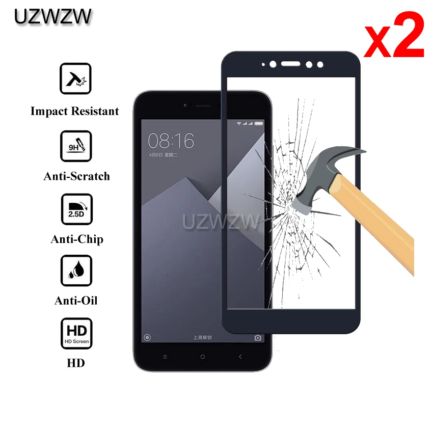 

2pcs Full Cover Tempered Glass For Xiaomi Redmi Note 5A / Redmi Note 5A Pro Tempered Glass Screen Protector Protective