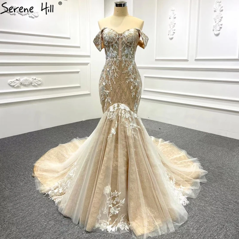 White and gold mermaid wedding dress Clearance