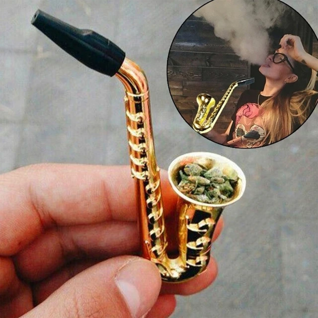 Unique Saxophone Mini Portable Smoking Pipes Metal Tobacco Pipe Hookah Gifts 1