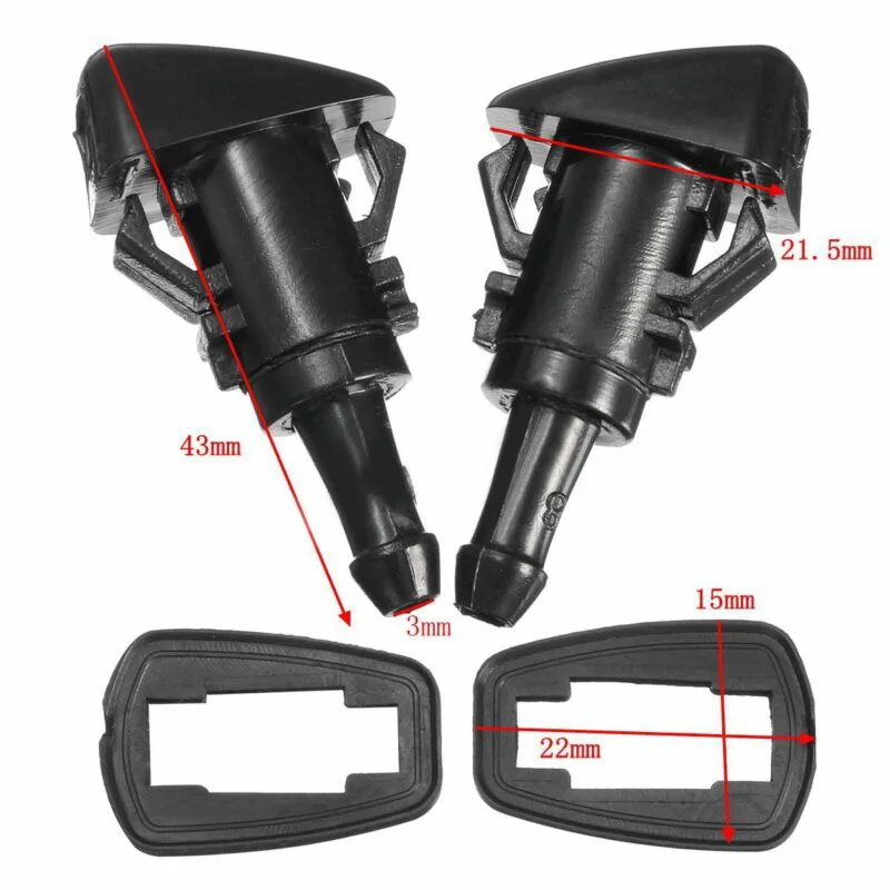 Black Windshield Nozzles Plastic Direct Mounting Single Hole Nozzle For Subaru Impreza 08-12 Replacement W/ Rubber Gaskets | Автомобили и