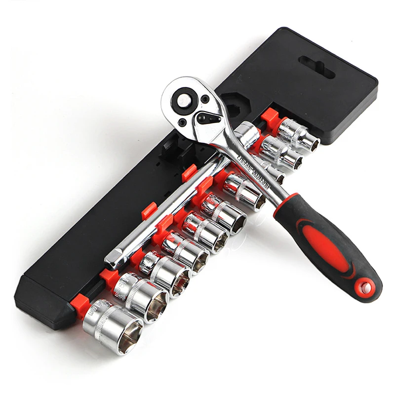 

12pcs 1 / 4 "3 / 8" 1/2 "Drive Sleeve Set CR-V Quick Release Reversible Ratchet Socket Wrench Set Tool Vehicle Maintenance Tool