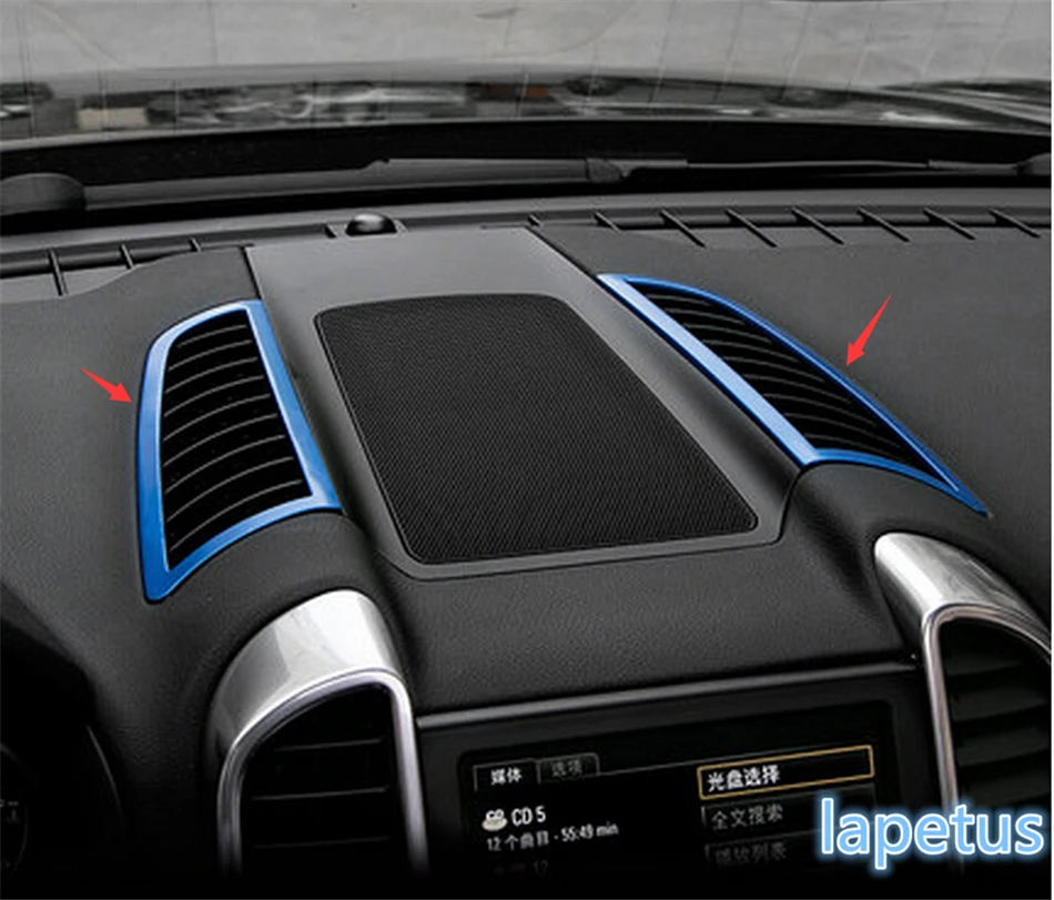 

Lapetus Dashboard Upper Air Conditioning AC Vent Outlet Decoration Frame Cover Trim 2 Pcs Fit For Porsche Cayenne 2015 Metal