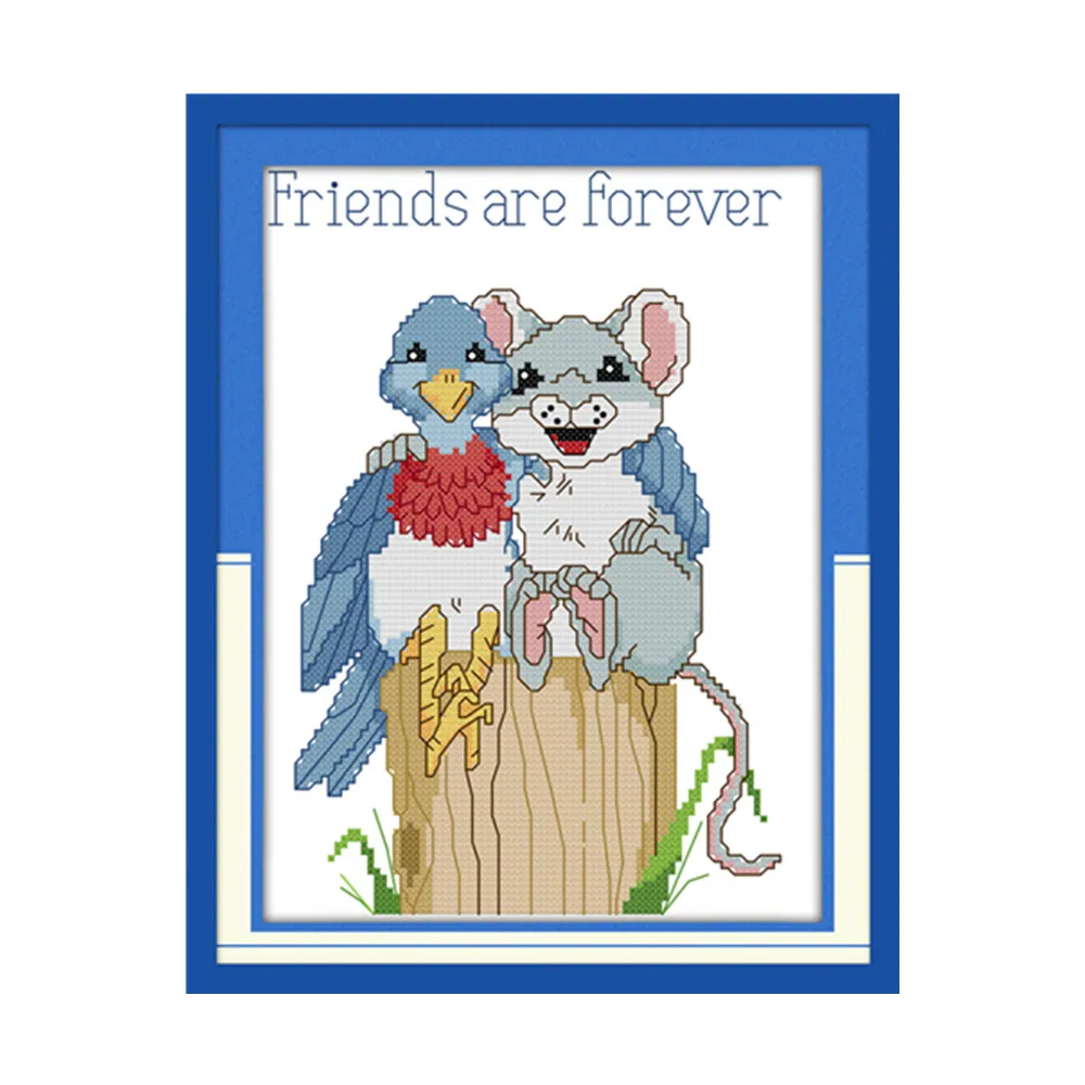 Forever friends cross stitch kit cartoon 11ct count print canvas stitches embroidery DIY handmade needlework plus | Дом и сад