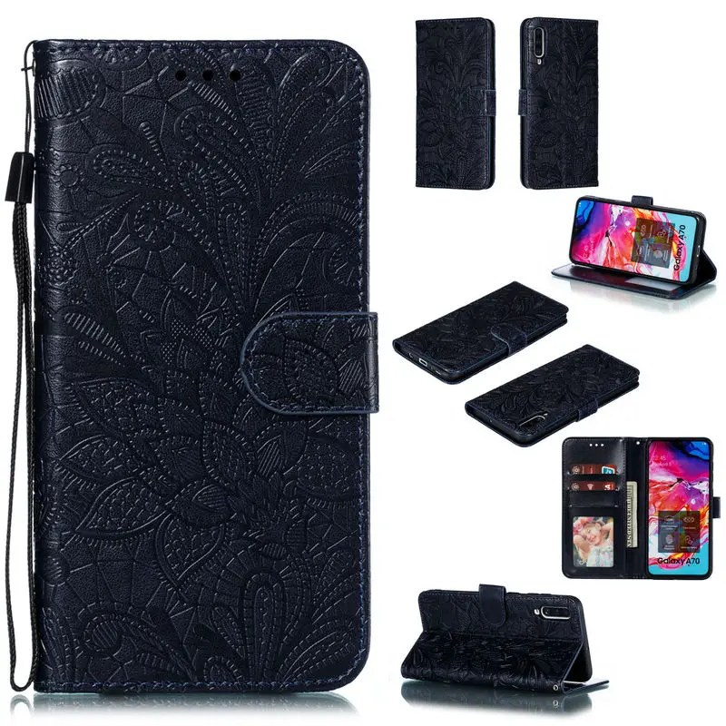 

Flip Case For SamSuang Galaxy A 70 Leather Wallet Card slot Stand Anti-fall Back Cover For SamSuang A70 Soft Silicone Cover