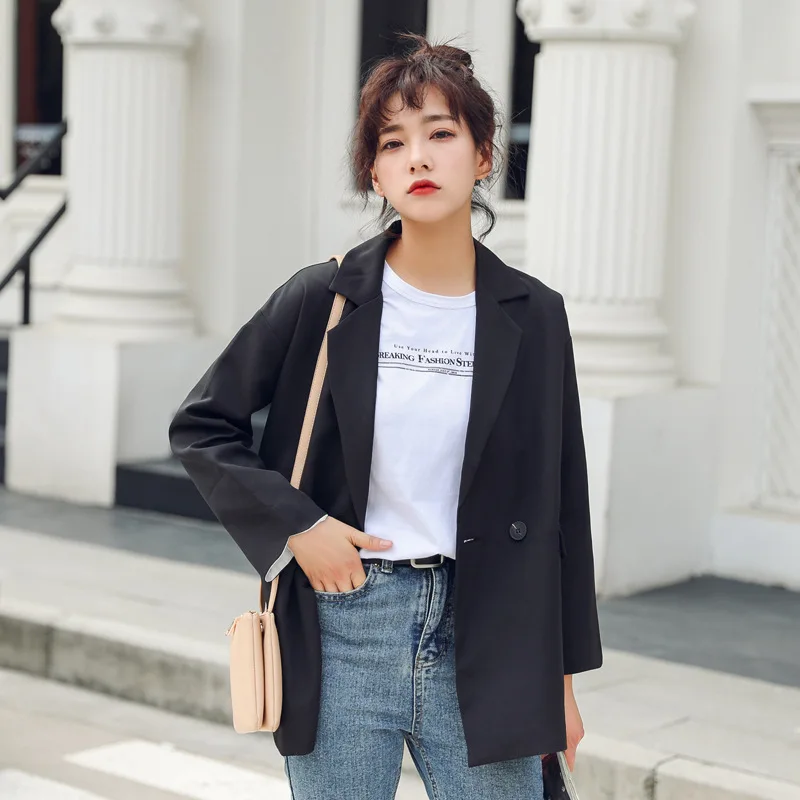 

Photo Shoot 1612a # Autumn Loose-Fit Mid-length Casual Thin Fashion Blazer