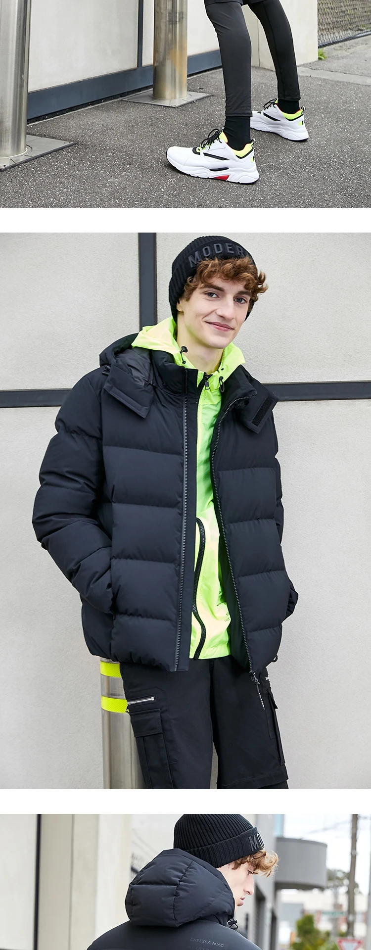 JackJones мужской зимний Повседневный Яркий цветной пуховик с капюшоном пальто 219312504