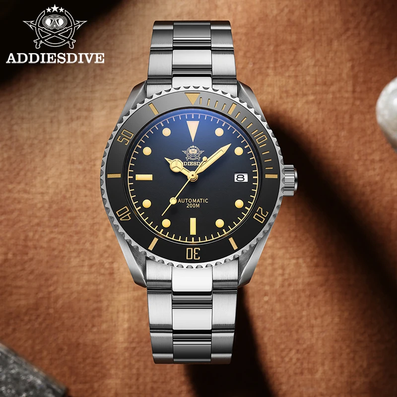 Addiesdive New Upgraded My H9 Men's Automatic Watch Nh35 Stainless Steel  Mechanical Wristwatches Black Dial 200m Diving Watch - Mechanical  Wristwatches - AliExpress