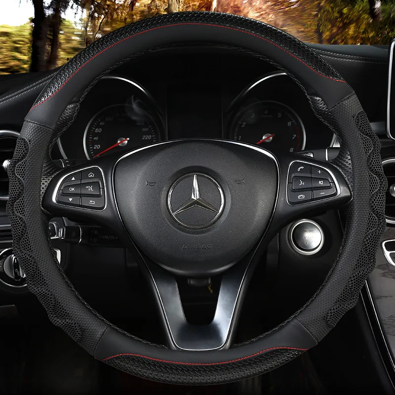 

Skoda New Octavia Superb Wild Emperor Xin rui xin Action Section Diack Four Seasons Universal Leather Car Steering Wheel Cover