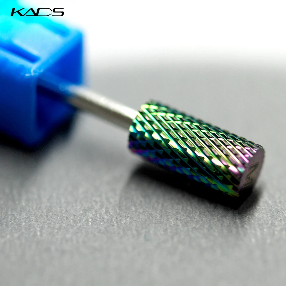 KADS Радужная плоская головка цилиндрический сплав дрель для дизайна ногтей