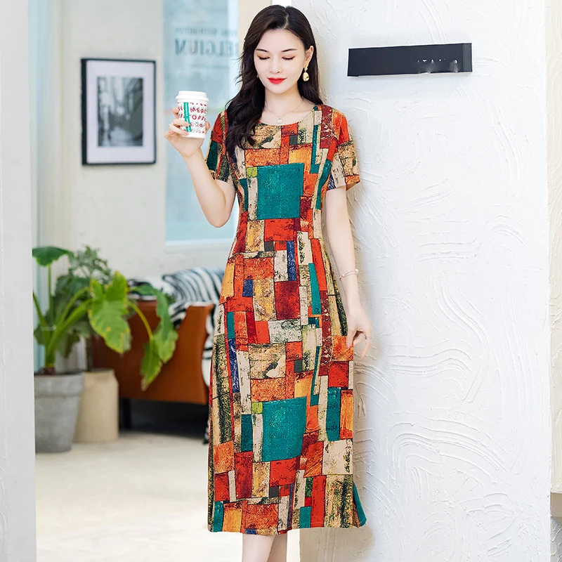 Женское платье макси с цветочным принтом размеры до 5XL|Платья| |