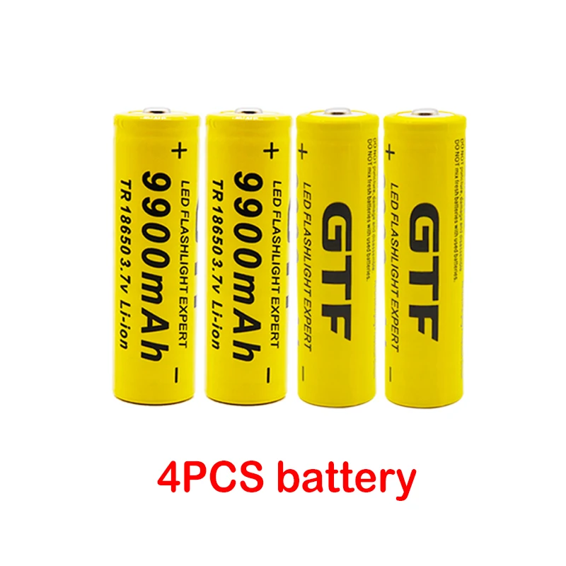 Новинка 18650 Батарея 3,7 V GTF 9900mAh перезаряжаемая Львиная батарея для светодиодной вспышки 18650 батарея+ USB зарядное устройство - Цвет: Белый