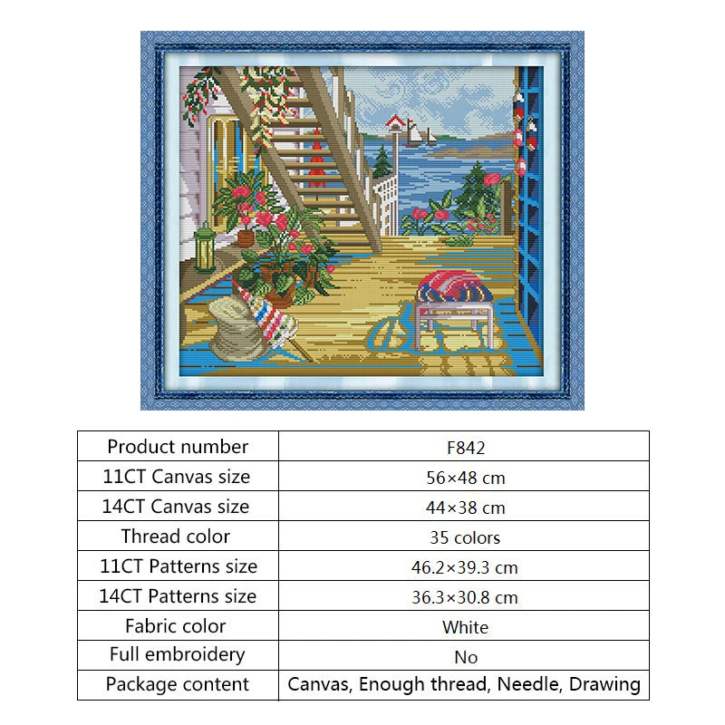 Рождество Вышивка крестом узоры пейзаж стиль DMC Вышивка крестом Набор для вышивки 14CT 11CT Счетный принт на холсте DIY - Цвет: Cross stitch F842