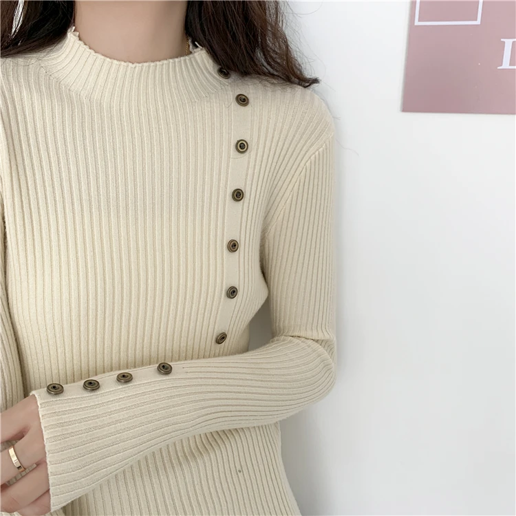 

2019 New Casual Long Sleeve Autumn Knitted Sweater Women O-neck Pullover Sweaters Korean Style Winter Slim Knitwear 10 Colors