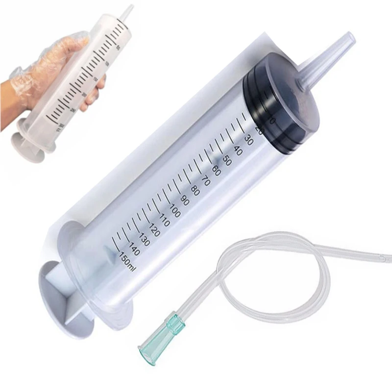 150/200/300 ml Syringe Reusable Large Hydroponics Nutrient Health Measuring Injector Tools Dog Cat Feeding Accessories 20 pcs small 1 ml plastic hydroponics analyze disposable measuring nutrient syringe epoxy resin syringe with cover measuring