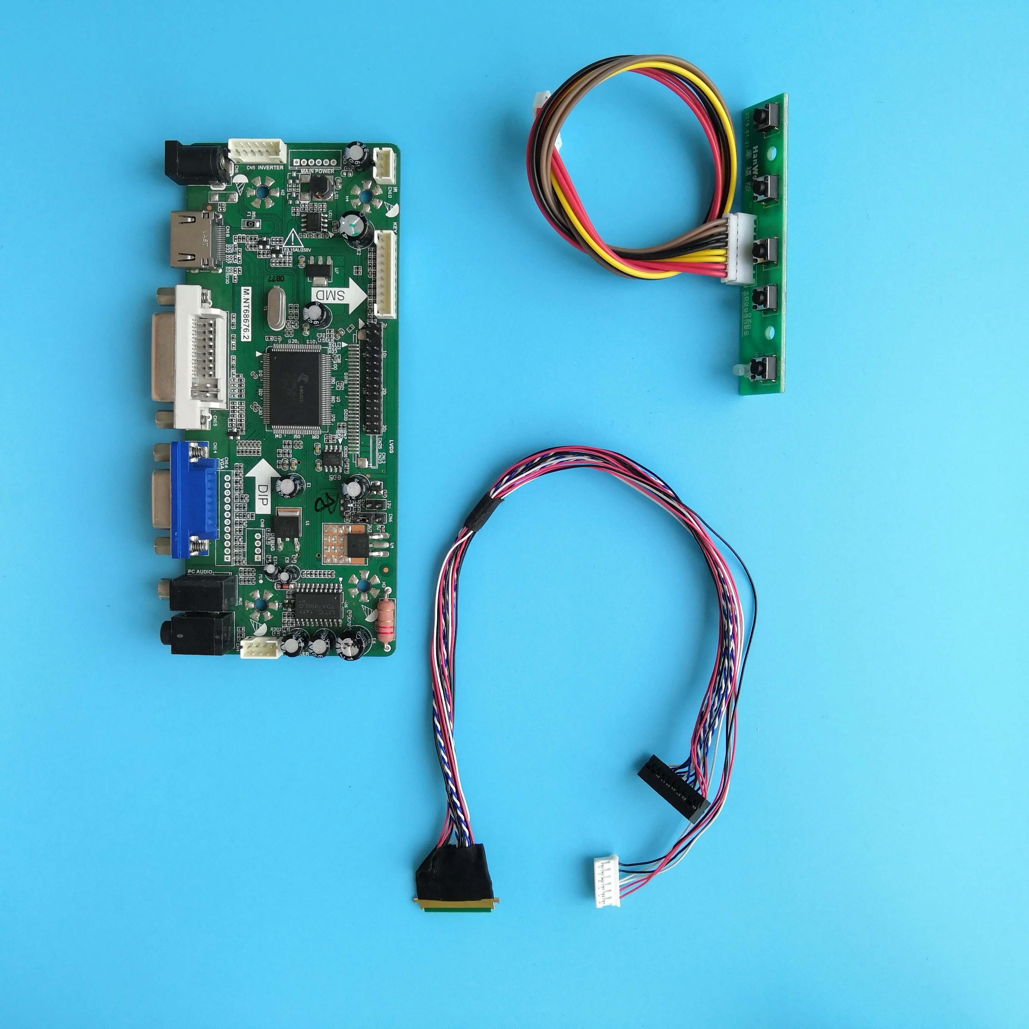 HDMI+DVI+VGA LCD Driver Converter Monitor Kit for 10.1" 1024X600 HSD101PFW2-B00 